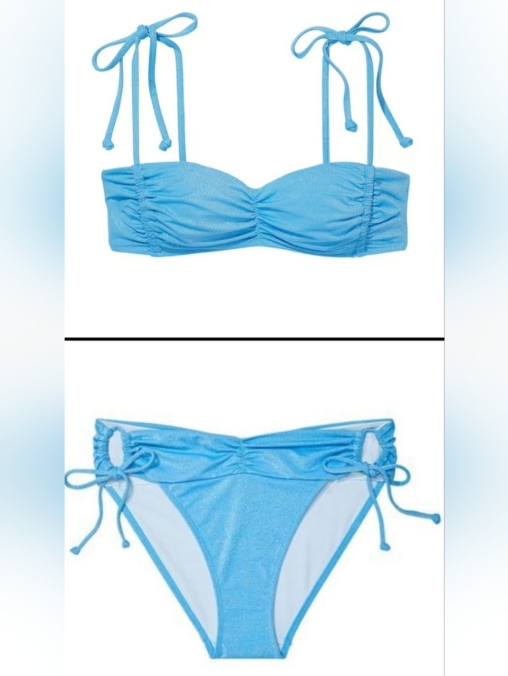 M/M VS Swim Ruched Bralette Classic Bikini Bikini Set Tropical Island Getaway